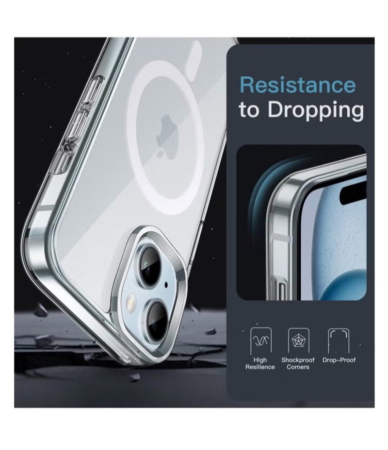 MagSafe Compatible Magnetic Case for iPhone 16 Pro (6.3-Inch), Clear Shock-Absorbing Bumper with Scratch-Resistant Back - Image 4
